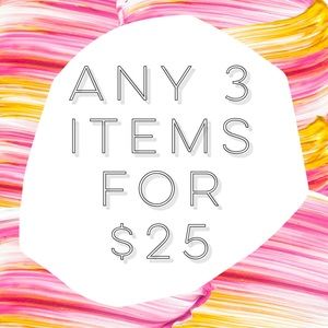 Any three items bundle for $25
